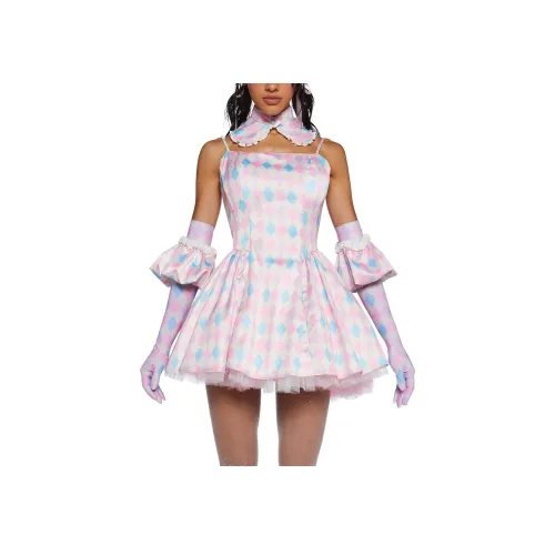 Dolls Kill Sugar Thrillz Harlequin Фантастический Платье Комплект с юбкой Женские MULTI Многоцветный