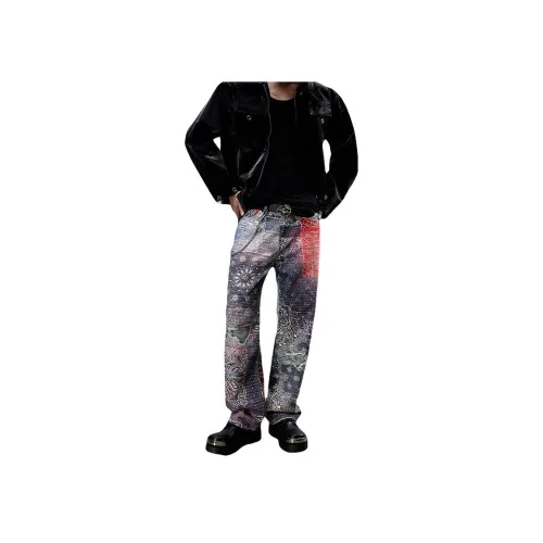 BAOMIKA Кешью Орех Красный Унисекс Джинсы