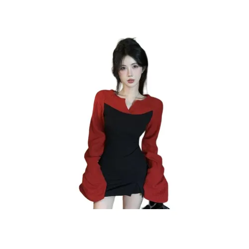 Mu Qingqing Красный Женский Трикотаж