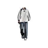 Двухкомпонентный комплект (Белый Серый Свитшот + Темно-Синие Джинсы)