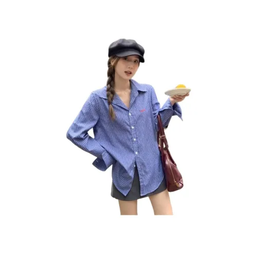 Мед Синий Женские Рубашки