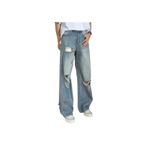 GANGZAI Светло-синие унисекс джинсы