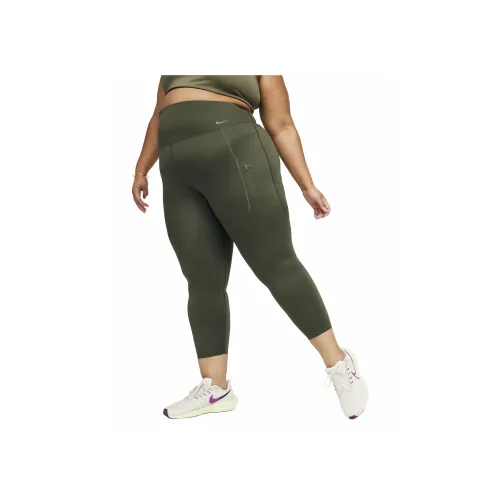 Nike Женские Твердые Support Sports Брюки Женские Хаки Черный