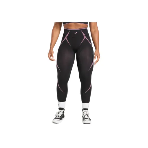 GYMSHARK Черно-фиолетовые Женские Спортивные Брюки