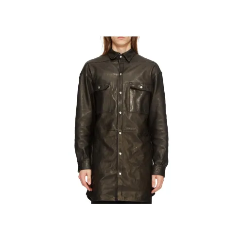 RICK OWENS совместный бренд RO FW24 кожаная куртка мужская черная