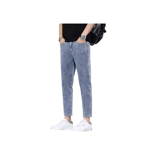 KM Голубо-серый Унисекс Джинсы