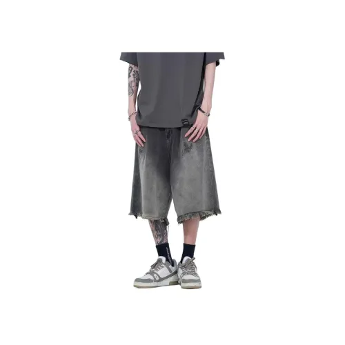 KVIV Черные Мужские Джинсовые Шорты