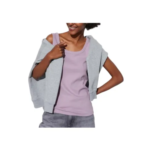 UNIQLO Майка Женская Светло-Синяя Фиолетовая