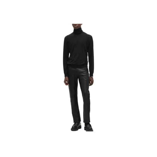 HERMES Мужские черные свитеры