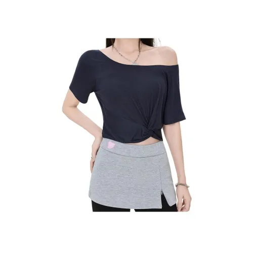 SHIJI ST313 Темно-синий Синий Женская T-рубашка