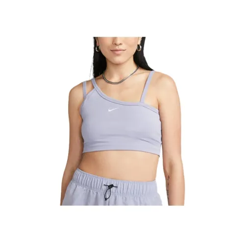 NIKE Туманно-серый Синий Женские Спортивные майки без рукавов