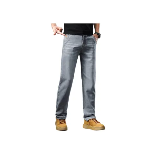 JIKENDI Lead Gray Men's Jeans JIKENDI Мужские джинсы свинцово-серого цвета