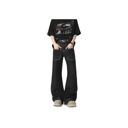 AOPAISHARK Черный Унисекс Джинсы