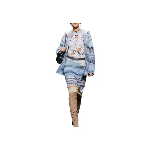 CHANEL Повседневный Длинный Юбка Женские Многоцветный