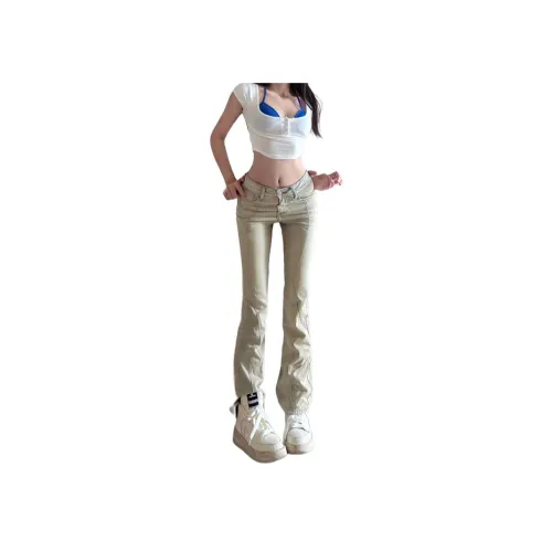 SRCG Грязно-желтые Женские Джинсы