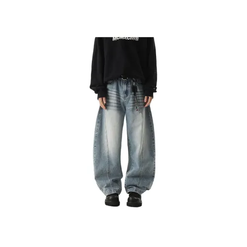 KEIRANDUN Джинсы Унисекс Небесно-голубой