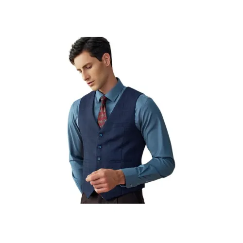 BUSYCON Темно-синий Мужской жилеты