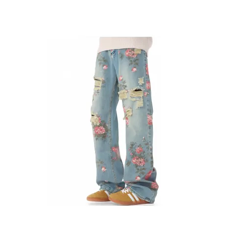 TH FABRICATE Синие Рваные Женские Джинсы