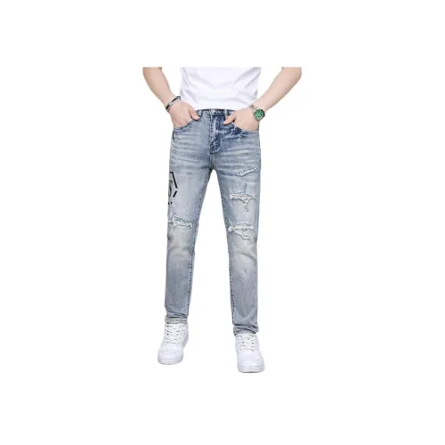 UOOHE Синие Унисекс Джинсы