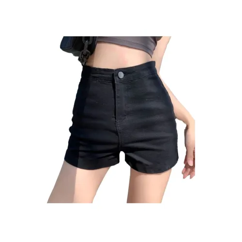 Lan Miao Черные Женские Джинсовые Шорты