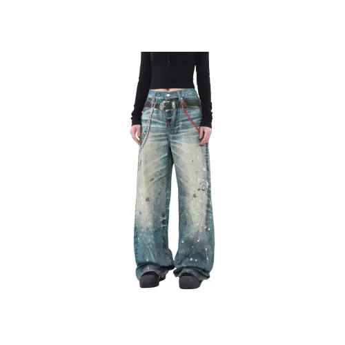 CAT'S PAW Джинсы унисекс с изображением