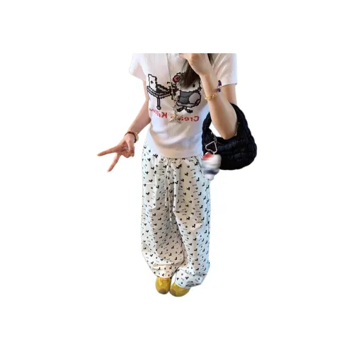 AN Белый Женские Повседневные Брюки