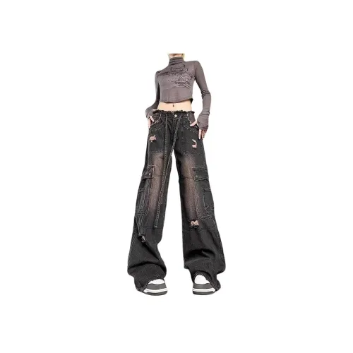 NHZN Джинсы Женские Выстиранные Черные