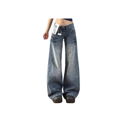 YICHEN Винтажные синие женские джинсы