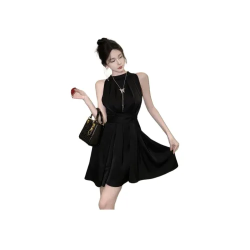  Прохладный LADY Black Waist Кружево Вверх Женские Платья без рукавов