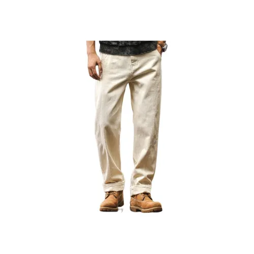 JIELEINUO Ecru Мужские Джинсы