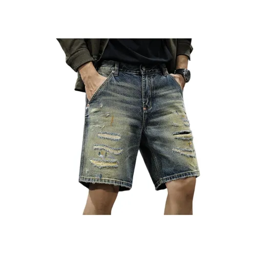 QIANJINNIU Винтажные синие унисекс джинсовые шорты