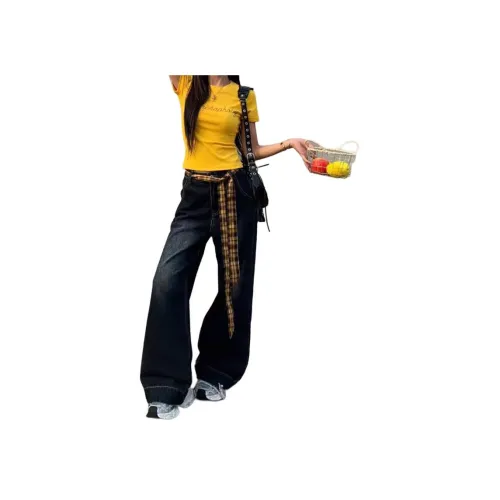 YEARNED Черный Серый Цвет Женские Джинсы