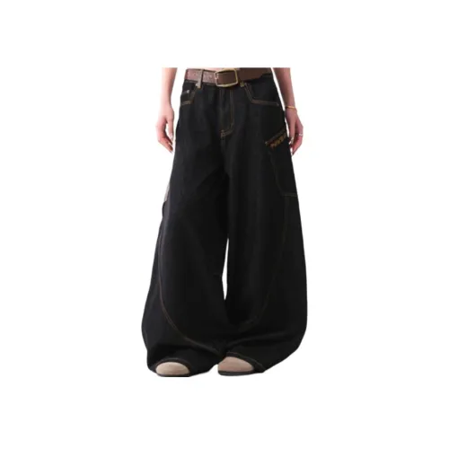 Micby Черные Унисекс Джинсы