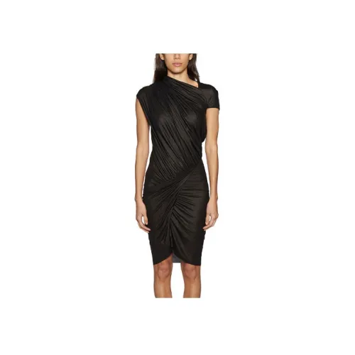 RICK OWENS Black Женские Короткие Платья с Рукавами