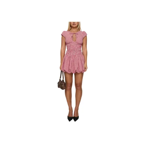PRINCESS POLLY Red/Red Женские Короткие Платья с Рукавами