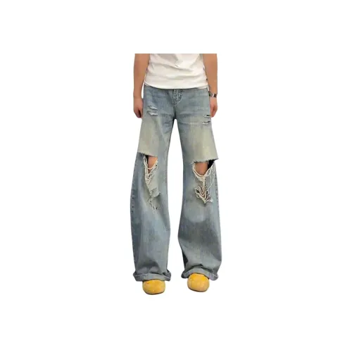 City Hipster Светло-синие Унисекс Джинсы