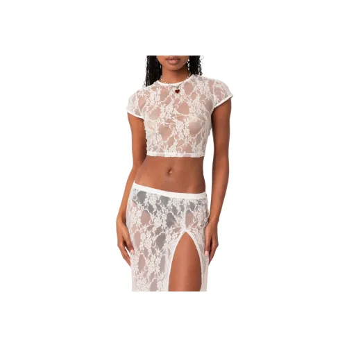 Edikted Aura Открыто Спина Прозрачный Кружево КРОП ТОП КРОП ТОП Женский