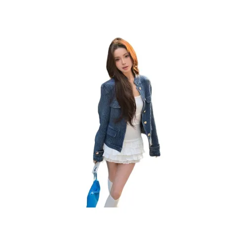 MUCCHIC Выстиранный Синий Женский Куртка