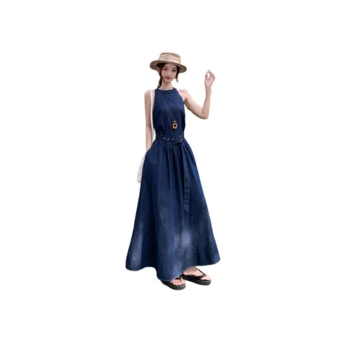 MORii Синий Женские Платья без рукавов