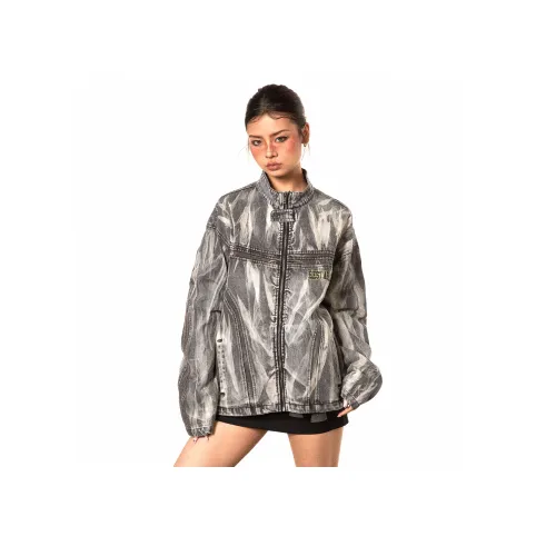 NEVER RULE Серый Унисекс Джинсовые куртки