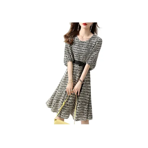 Flowers In Water Короткий рукав Платье Женское