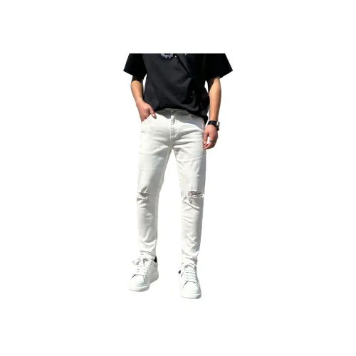 HIPHOPPUNKS Белый Мужской Джинсы