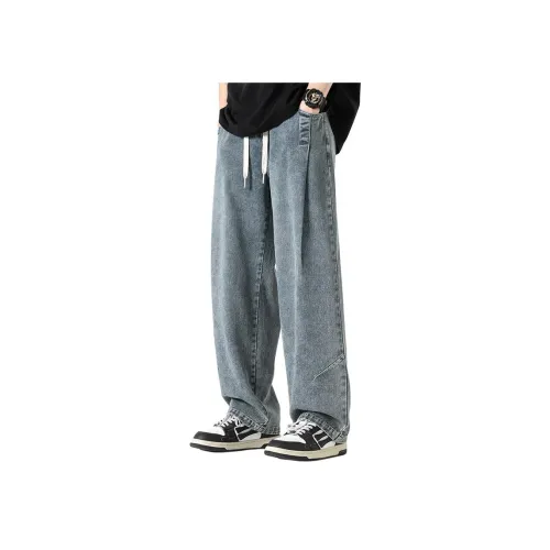 WOOD SOON Джинсы Мужские Снежинка Синий