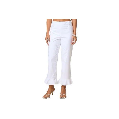 GLASSONS Поплин С оборками Подол Укороченные Брюки Повседневные Брюки Женские