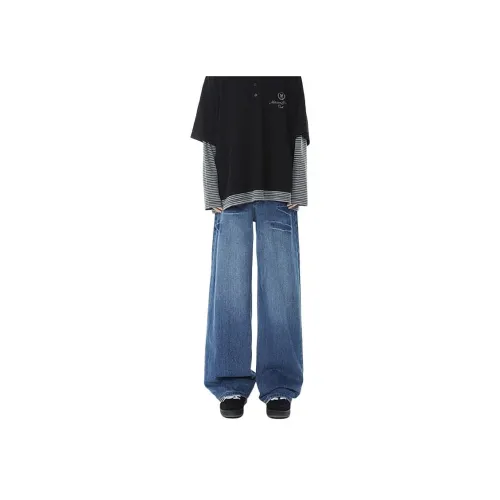 UOOHE Бамбук Синий Унисекс Джинсы