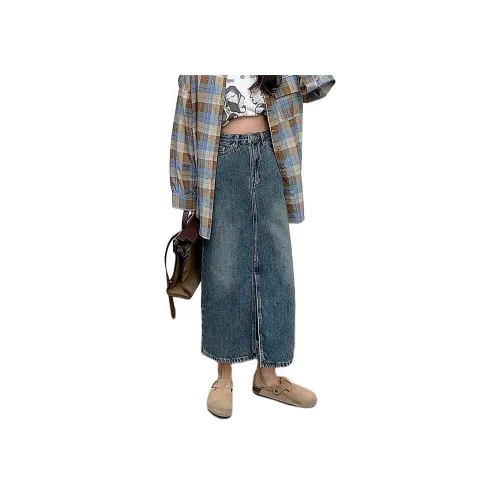 VSYS Винтажный синий женский джинсовый длинный кардиган