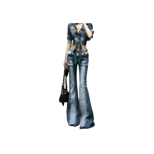 ZXBY Blue Women's Jeans ZXBY Синий Женские Джинсы