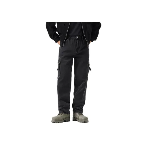 SONGS ALONG Черные Унисекс Джинсы