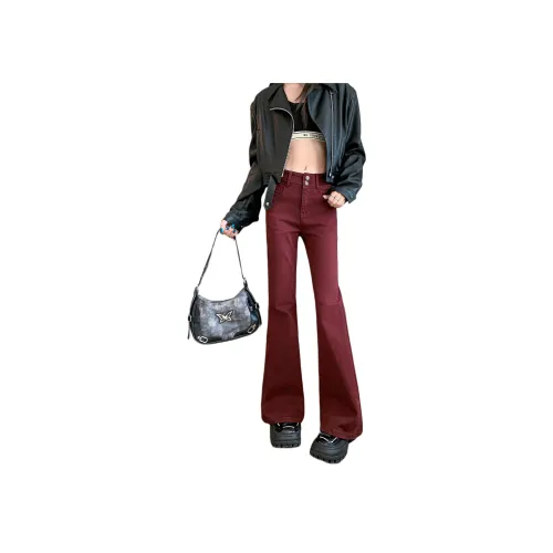 Wen Shan Джинсы Женские Анкора Красный