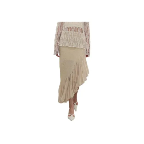 SWAYING KNIT Белый Женские Повседневные Длинные Юбки